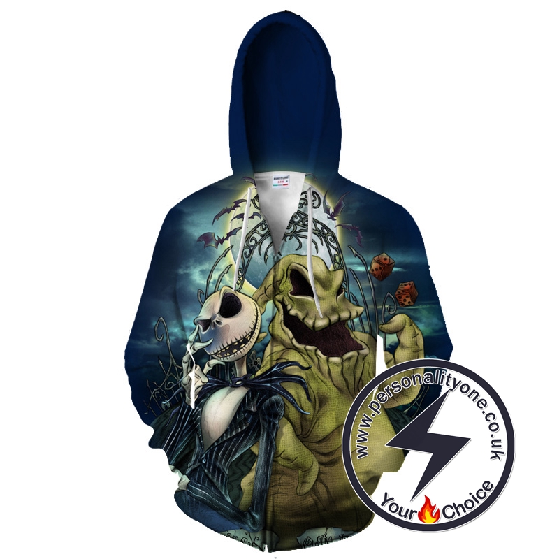 Jack Skellington And Oogie Boogie The Nightmare Before Christmas Zip Up Hoodie