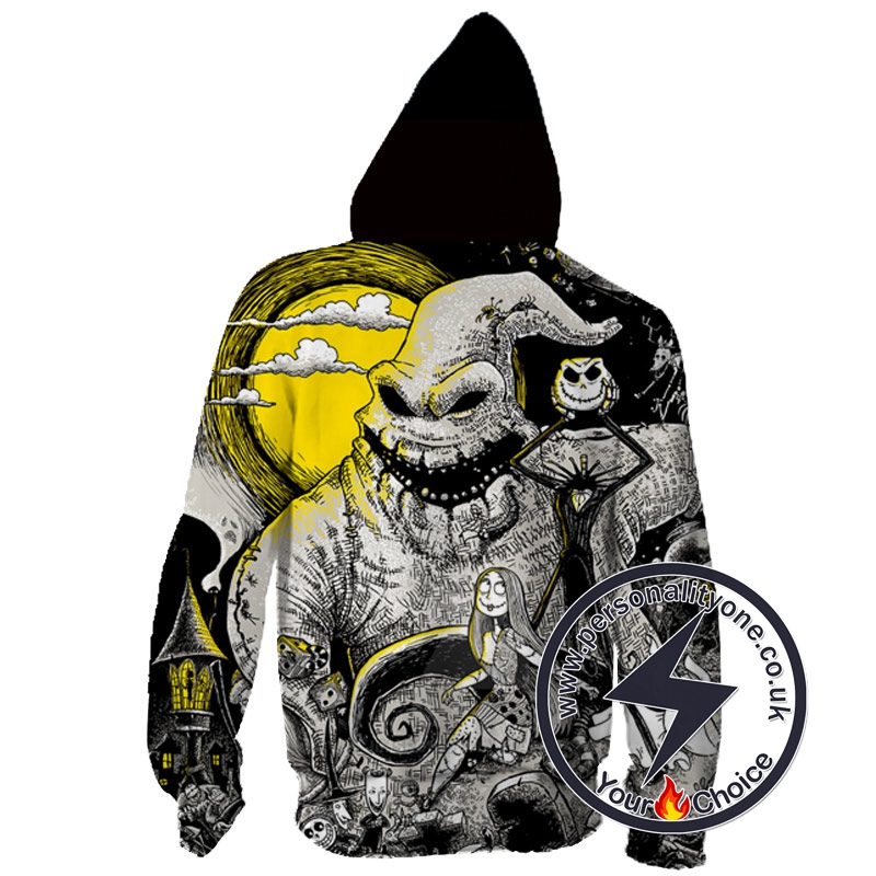 Oogie Boogie Jack Skellington And Sally The Nightmare Before Christmas Zip Up Hoodie