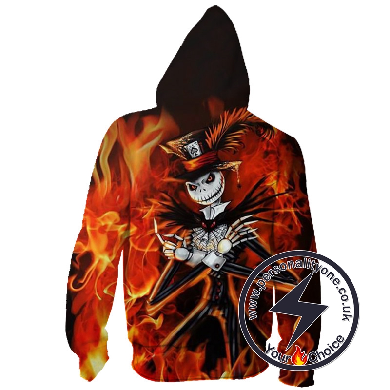 The Nightmare Before Christmas Jack Skellington 3D Zip Up Hoodie