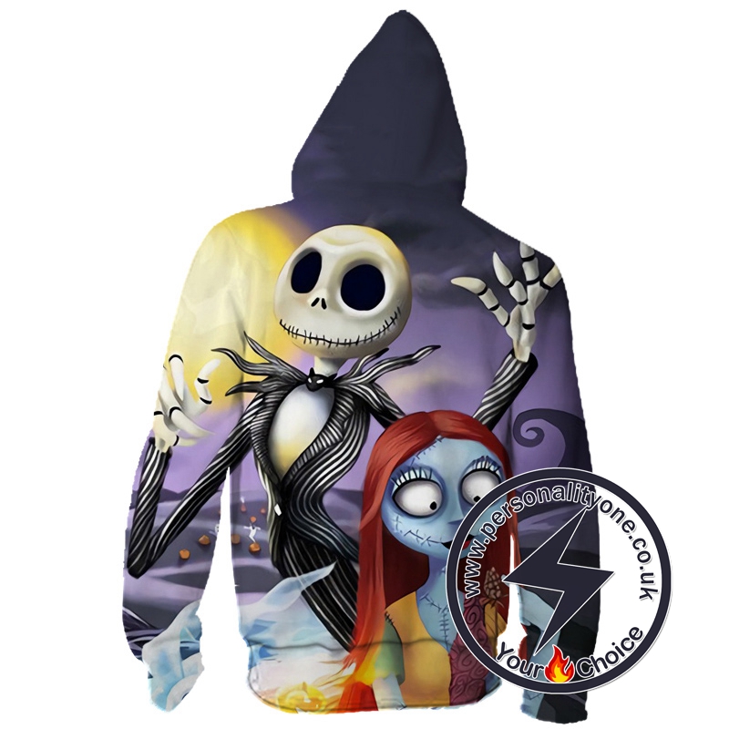 The Nightmare Before Christmas Jack Skellington And Sally Dating Zip Up Hoodie