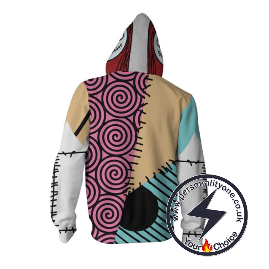 The Nightmare Before Christmas Sally Ragdoll Cosplay Zip Up Hoodie Jacket