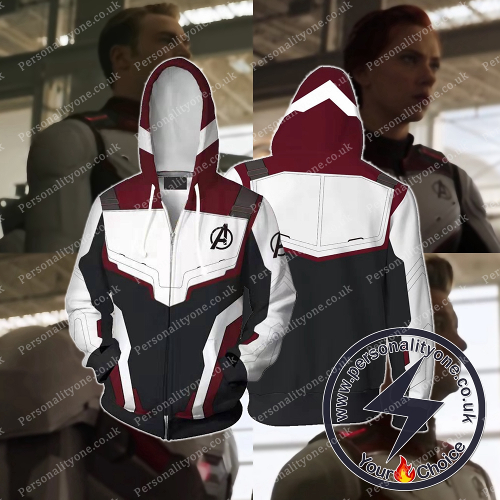 The Avengers 4 Avengers: Endgame the Advanced Tech Suits White Suit Cosplay Zip Up Hoodie Jacket