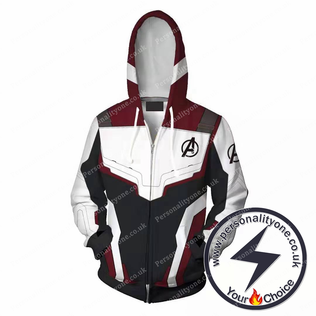 The Avengers 4 Avengers: Endgame the Advanced Tech Suits White Suit Cosplay Zip Up Hoodie Jacket