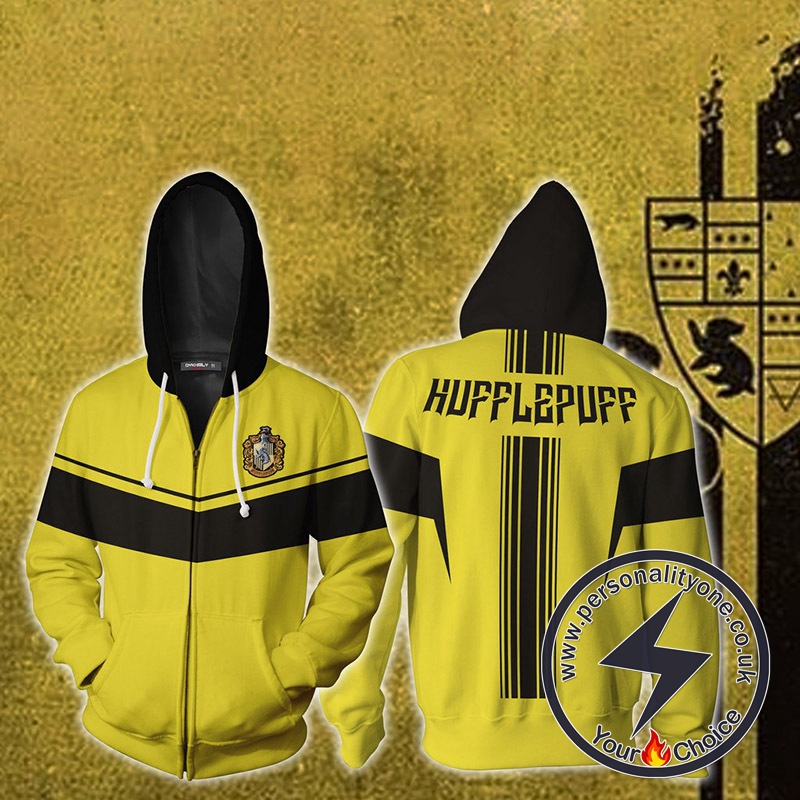 Harry Potter Hufflepuff Cosplay Zip Up Hoodie Jacket