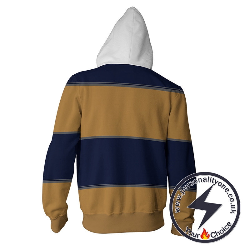 Harry Potter Ravenclaw Blue And Brown Stripes Cosplay Zip Up Hoodie Jacket