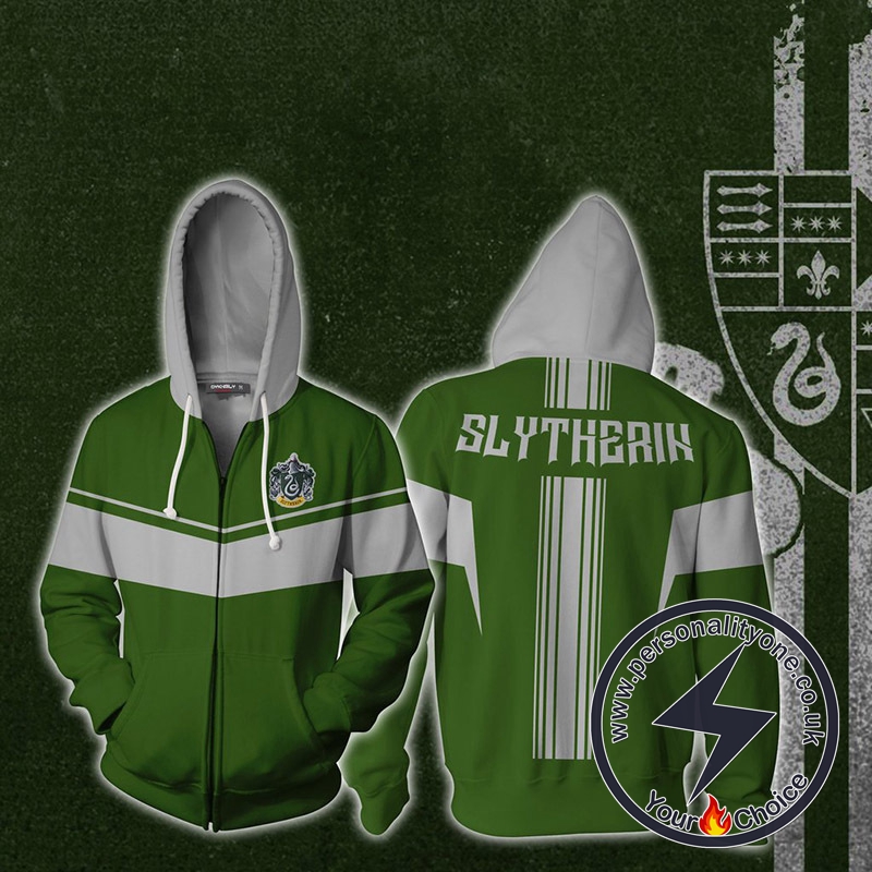 Harry Potter Slytherin Cosplay Zip Up Hoodie Jacket