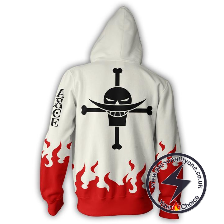 One Piece Ace White Zip Up Hoodie Jacket Personalityone Anime Custom Hoodies Jacket One Piece Ace White Zip Up Hoodie Jacket Personalityone Anime Custom Hoodies Jacket