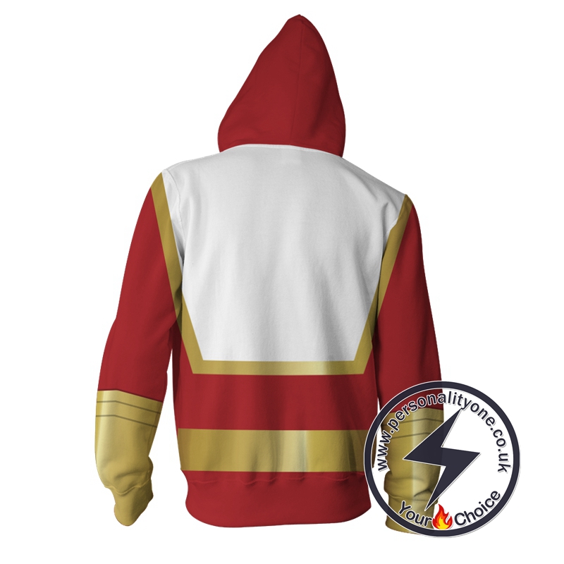 Shazam Cosplay Zip Up Hoodie Jacket