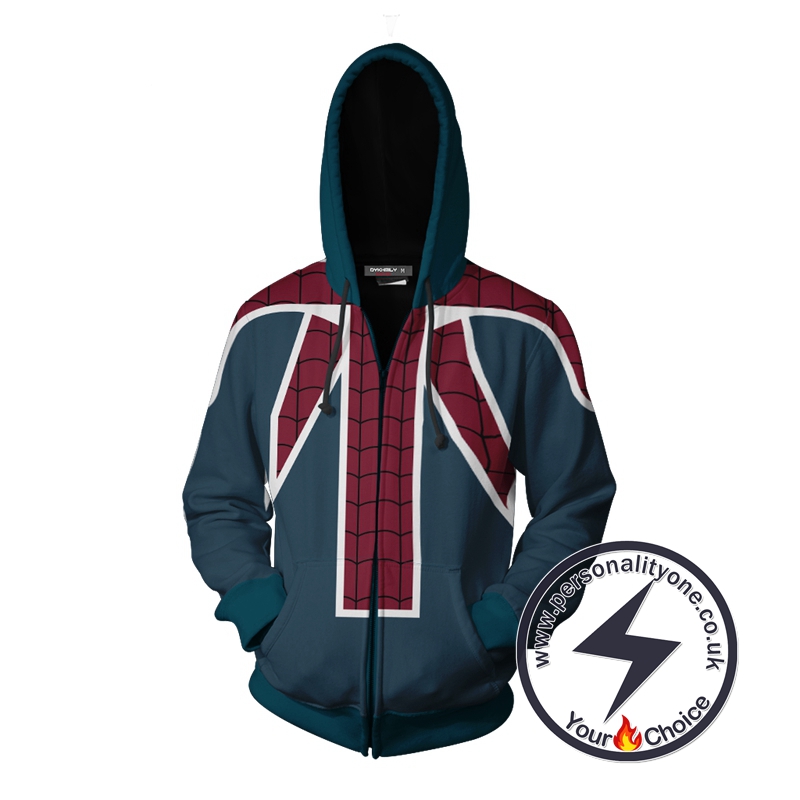 Spider-UK Cosplay PS4 New Look Zip Up Hoodie Jacket
