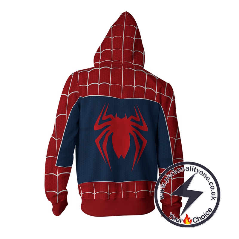 Spider-man PS4 Suit (Tobey Maguire - Sam Raimi 2002 Movie) Cosplay Zip Up Hoodie Jacket