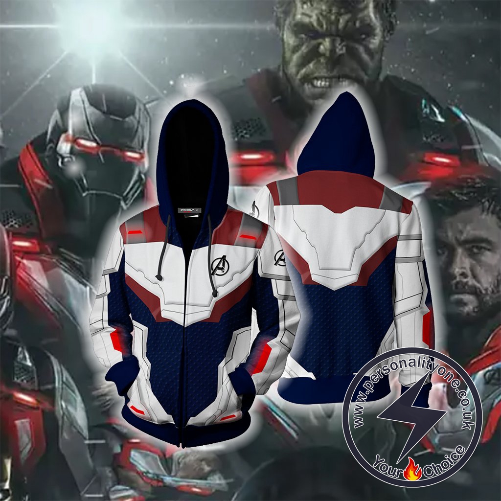 The Avengers 4 Avengers:End game the Advanced Tech Suits Blue Suit Cosplay Zip Up Hoodie Jacket
