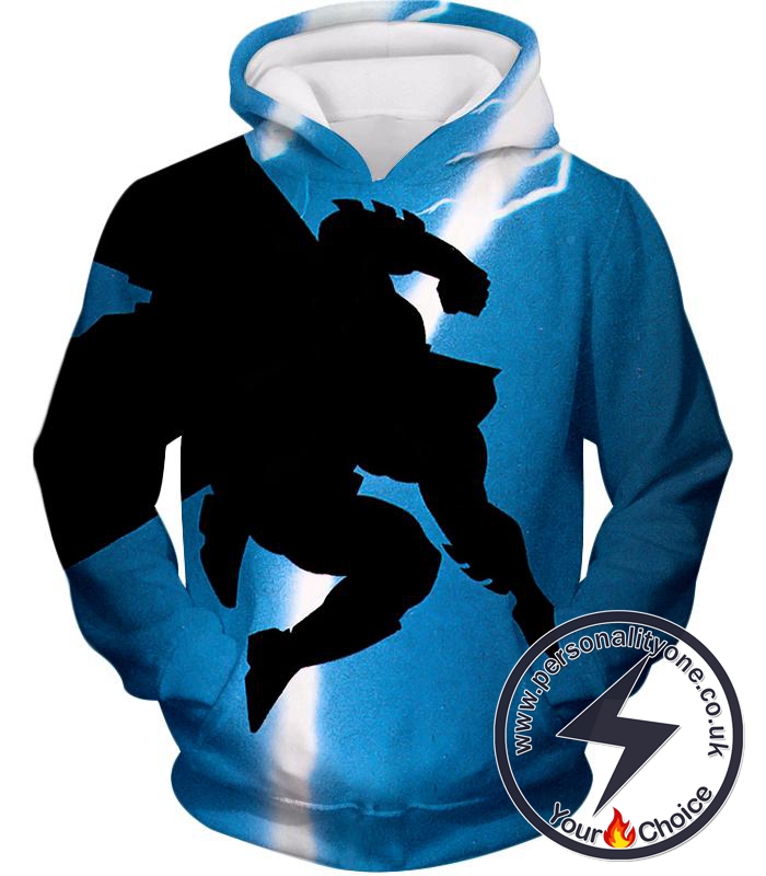 Amazing Action Batman Awesome Shadow Print Blue Hoodie