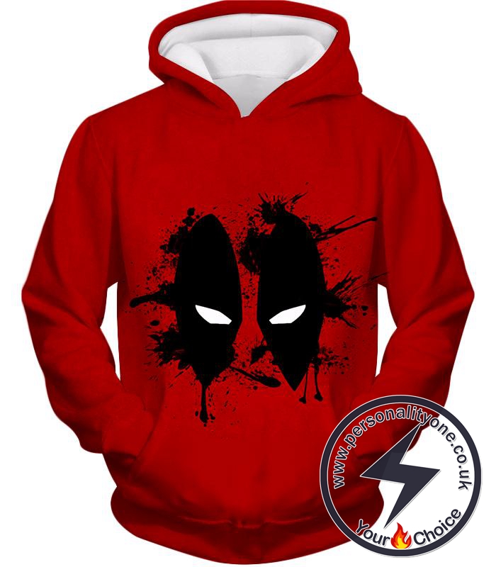 Amazing Red Deadpool Masked Patterned Promo Hoodie