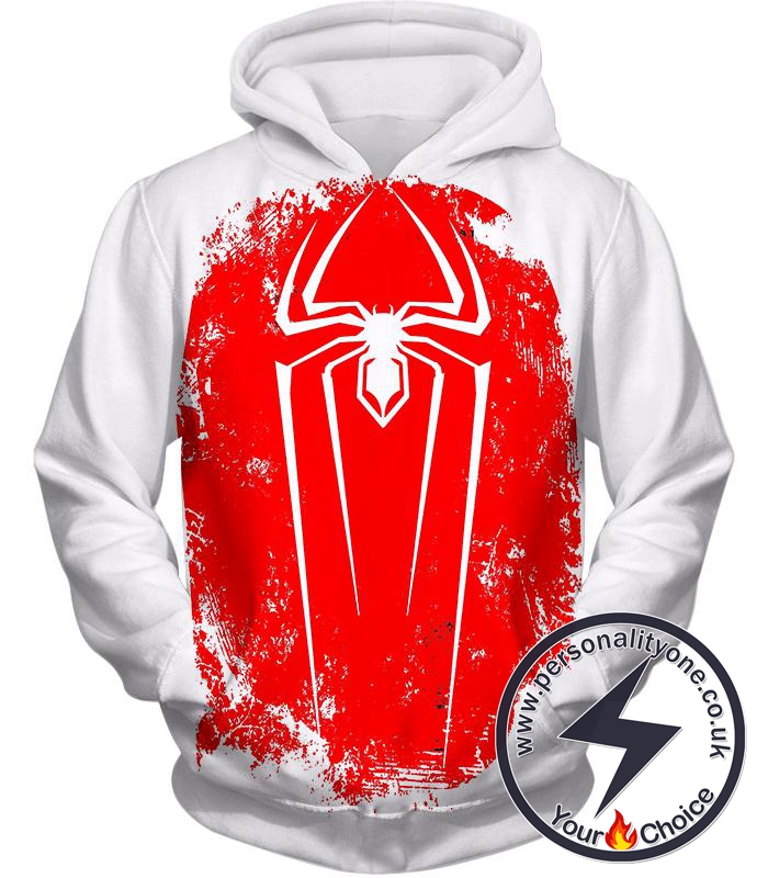 Amazing Spiderman Red Logo Promo White Hoodie