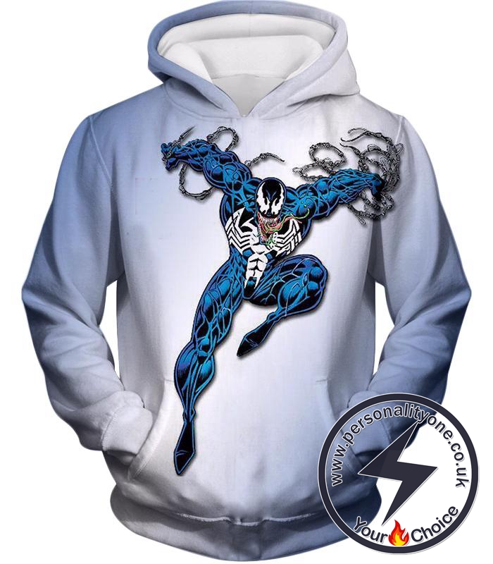 American Cartoon Villain Animated Venom White Hoodie