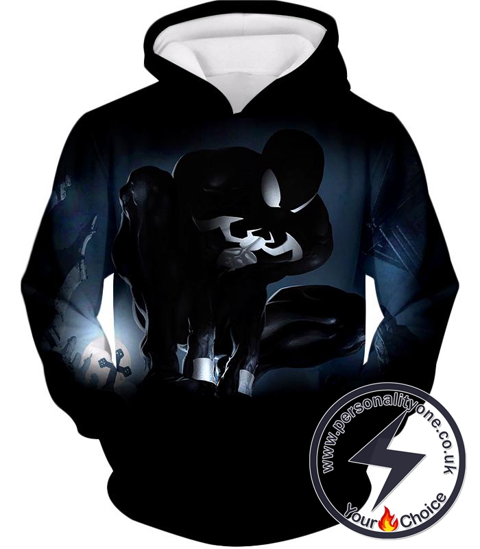 Animated Black Spiderman Cool Action Hoodie