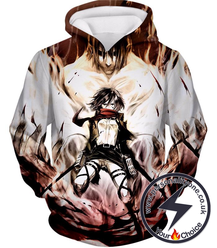 Attack on Titan Amazing Titan Fighter Mikasa Ackerman Cool Anime Graphic\ Hoodie