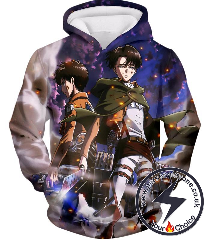 Attack on Titan Awesome Captain Levi and Eren Yeager Hoodie