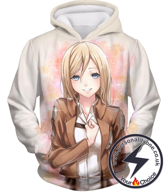 Attack on Titan Beautiful Soldier Krista Lenz White Hoodie