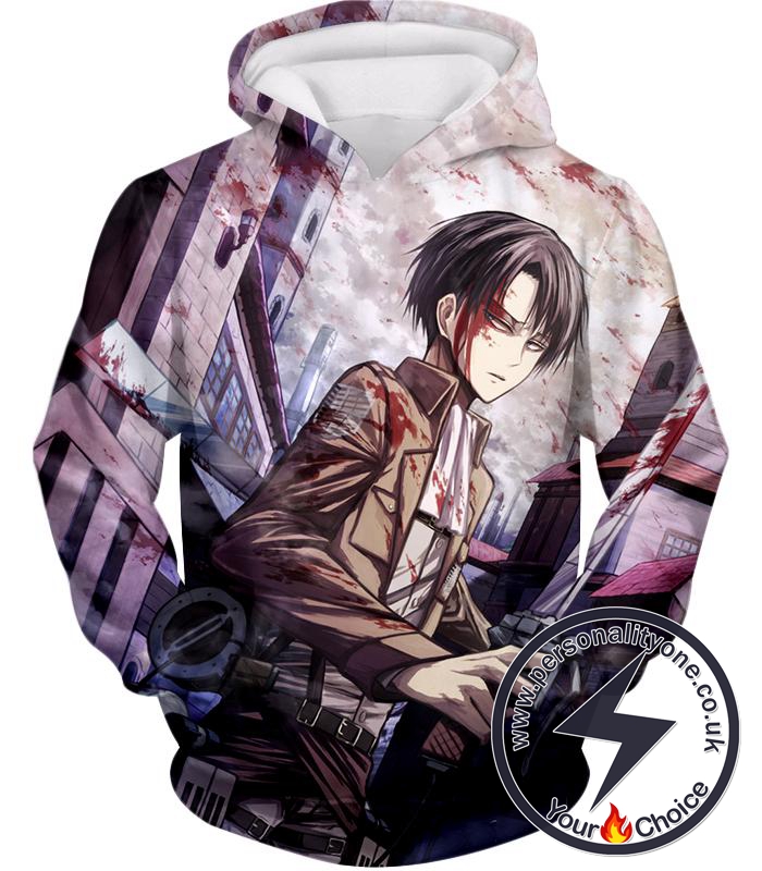 Attack on Titan Covered with Blood Ultimate Hero Levi Ackerman Anime Action Hoodie