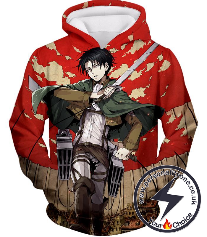 Attack on Titan Incredible Captain Levi Action Anime Promo Hoodie