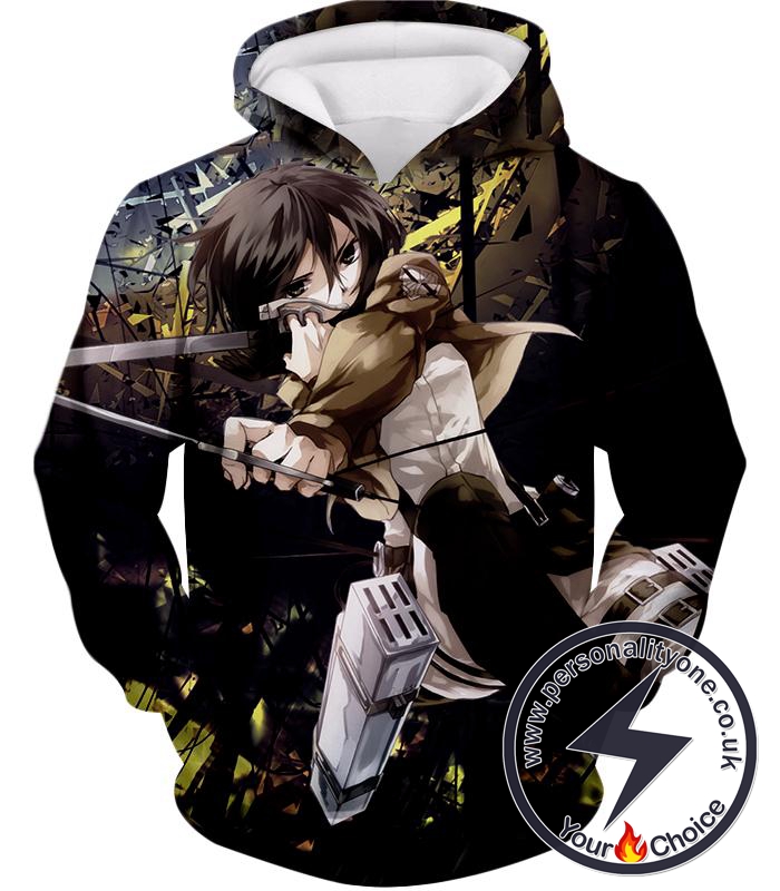 Attack on Titan Mikasa Ackerman Wings of Freedom Black Hoodie
