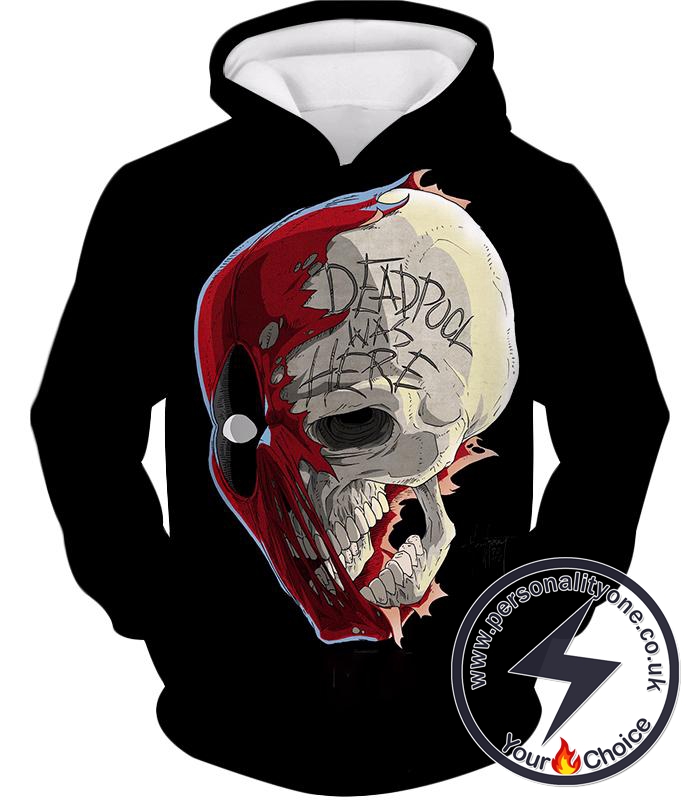 Awesome Deadpool Skull Promo Cool Black Hoodie