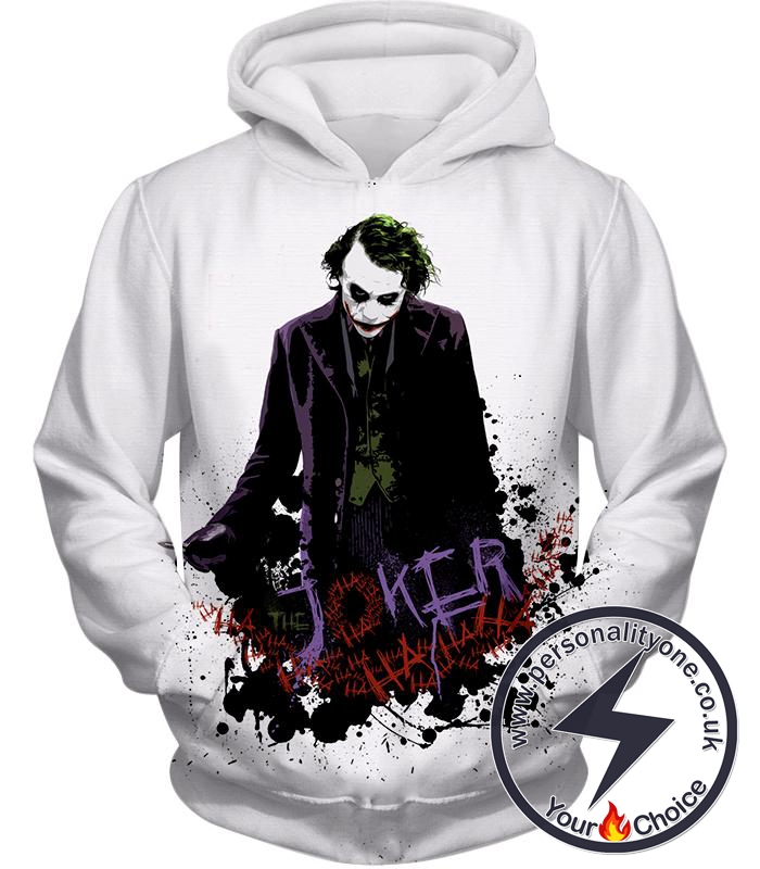 Best Batman Villain The Joker Cool White Hoodie
