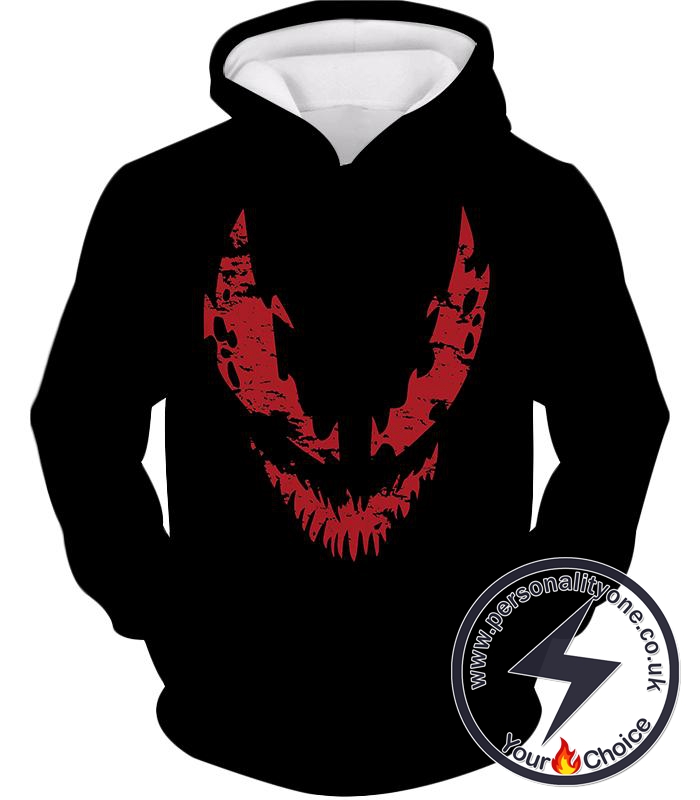 Blood Red Spiderman Villain Carnage Promo Black Hoodie