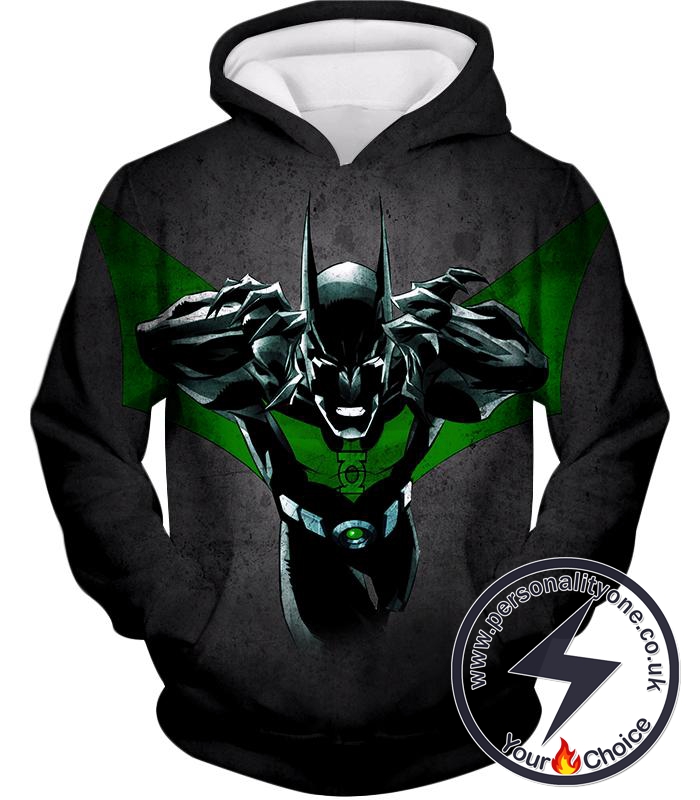 Cool Batman Merge Green Lantern Action Grey Hoodie