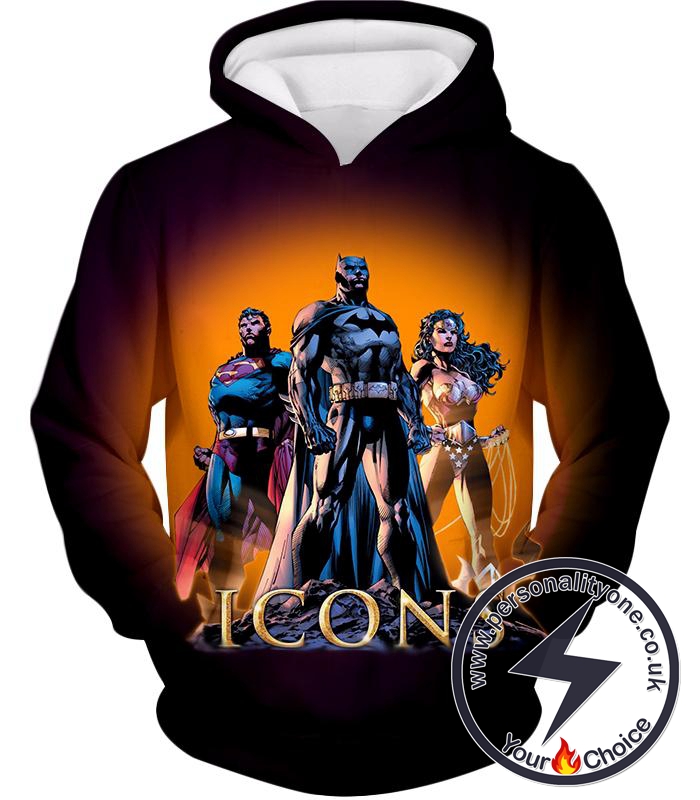 Cool Justice League Iconic Superheroes Awesome Graphic Promo Hoodie