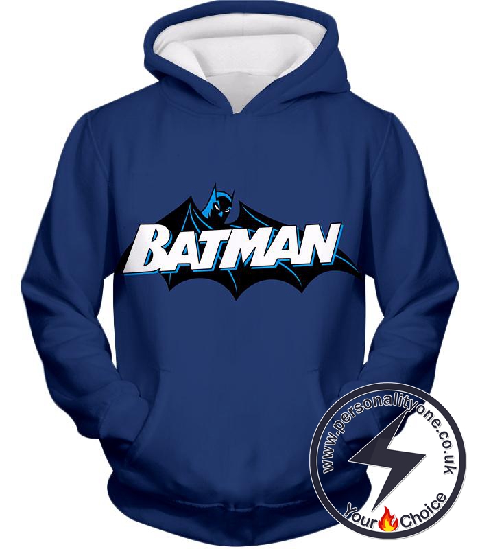 DC Comic Superhero Batman Promo Blue Hoodie