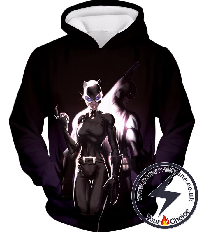 DCs Ultimate Heroes Batman x Catwoman Cool Black Hoodie