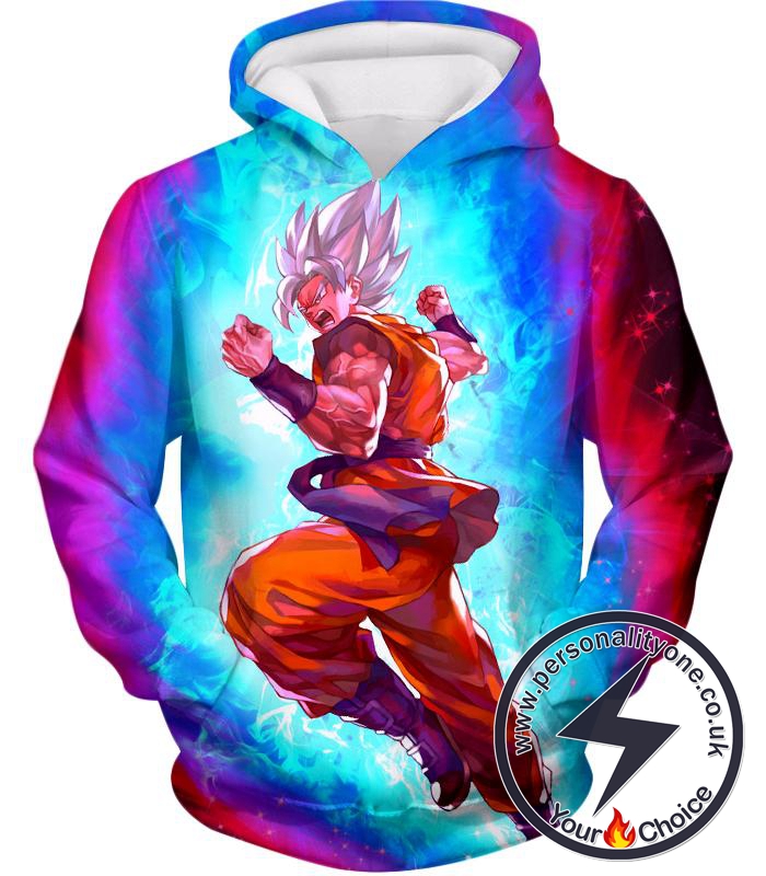 Dragon Ball Super Amazing Godly Form Super Saiyan White Goku Cool Graphic Hoodie
