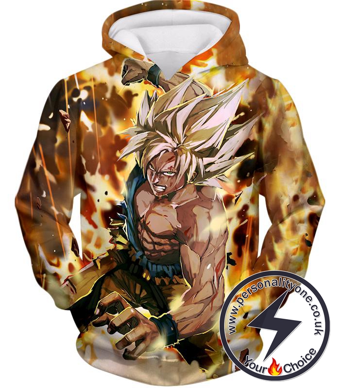 Dragon Ball Super Amazing Goku Super Saiyan 2 Cool Action Anime Hoodie