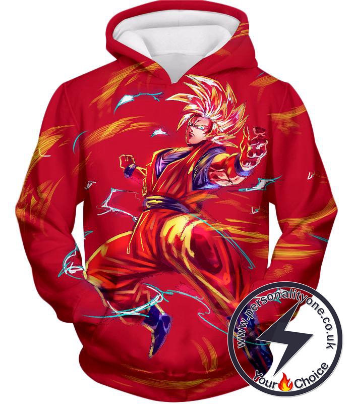 Dragon Ball Super Awesome Goku Super Saiyan Action Anime Graphic Hoodie