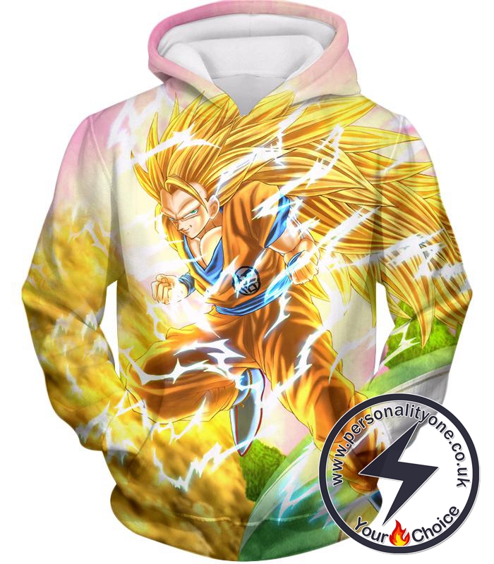 Dragon Ball Super Awesome Super Saiyan 3 Goku Cool Anime Promo Graphic Hoodie