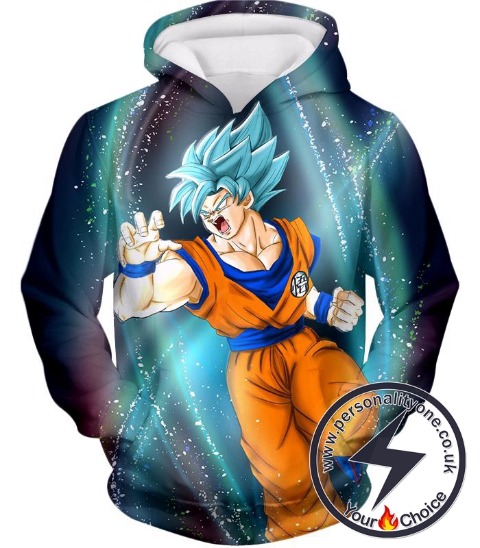 Dragon Ball Super Awesome Super Saiyan Blue Goku Action Graphic Promo Hoodie