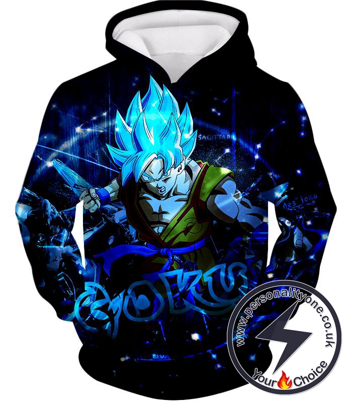 Dragon Ball Super Cool Super Saiyan Blue Goku Promo Action Anime Hoodie