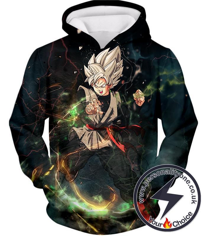 Dragon Ball Super Cool Super Saiyan White Goku Black Amazing Action Hoodie