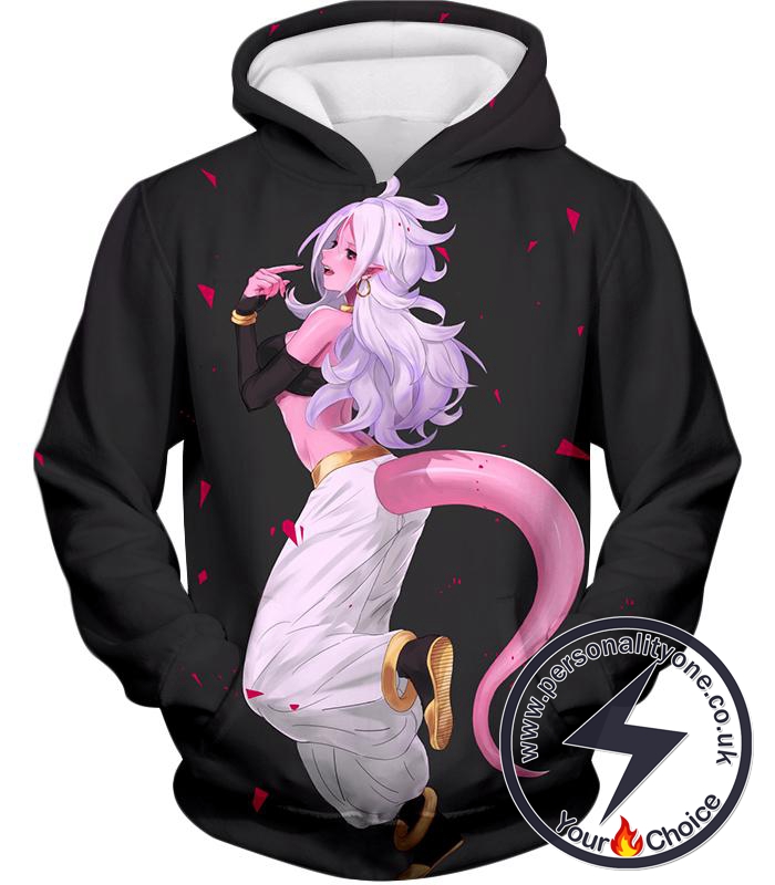 Dragon Ball Super Cute Evil Android 21 Ultimate Form Promo Anime Black Hoodie