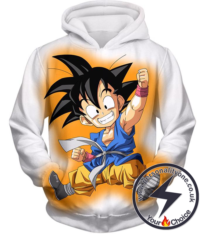 Dragon Ball Super Cute Kid Goku Awesome Dragon Ball Promo White Hoodie