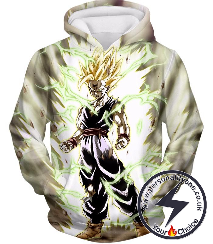 Dragon Ball Super Favourite Fighter Gohan Super Saiyan 2 Awesome Action White Hoodie