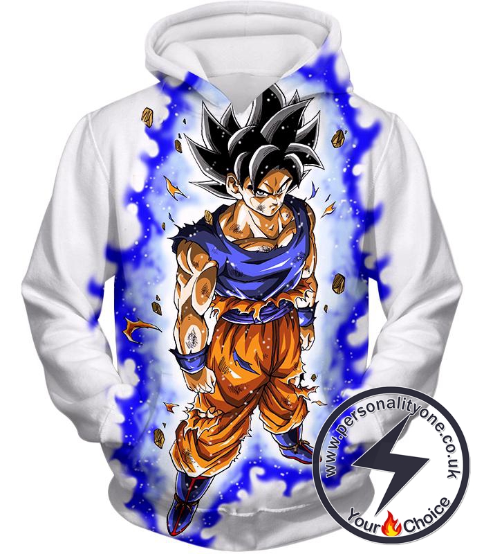 Dragon Ball Super Latest Form Goku Ultra Instinct Super Cool Action White Hoodie
