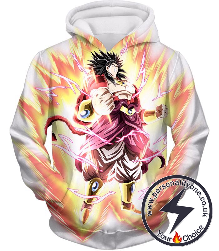 Dragon Ball Super Legendary Saiyan Warrior Broly Ultra Instinct Rising Awesome White Hoodie