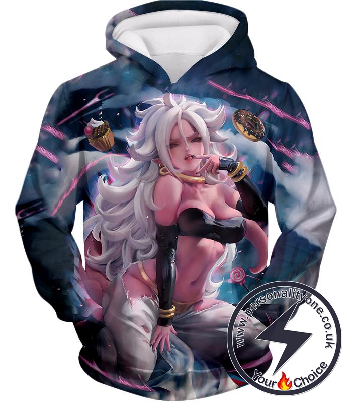 Dragon Ball Super Sexy Evil Android 21 Extremely Intelligent Creation Cool Black Hoodie