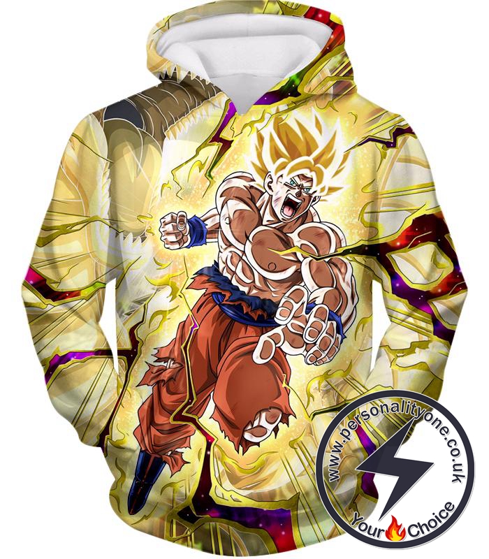 Dragon Ball Super Super Saiyan 2 Goku Incredible Power Action Cool Graphic Hoodie