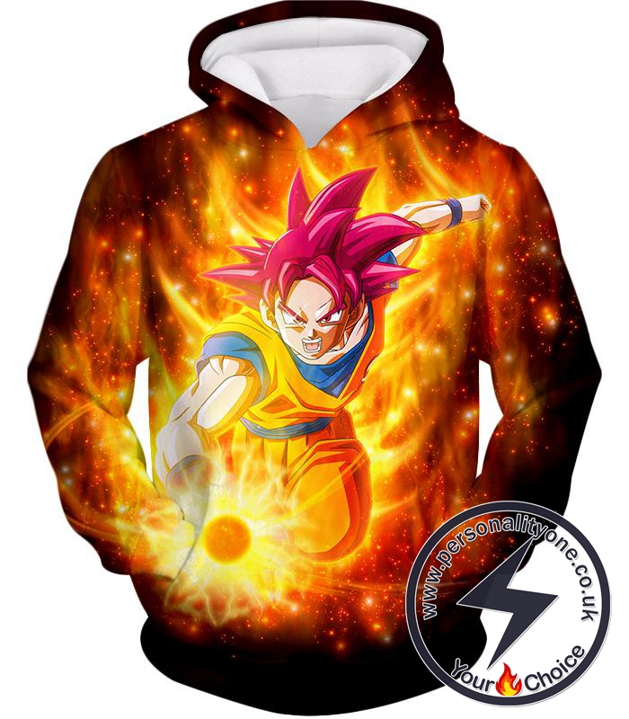 Dragon Ball Super Super Saiyan God Mode Goku Action Graphic Cool Black Hoodie