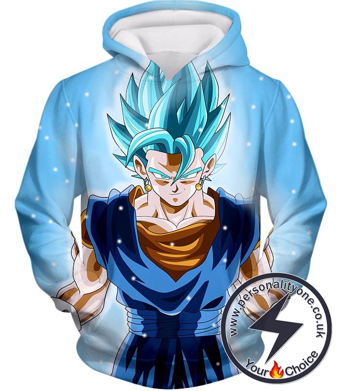 Dragon Ball Super Ultimate Fusion Vegito Super Saiyan Blue Form Cool White Hoodie