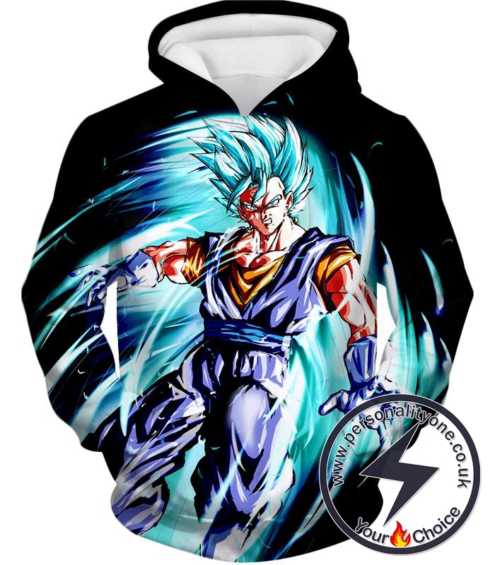 Dragon Ball Super Ultimate Warrior Vegito Super Saiyan Blue Godly Mode Cool Black Hoodie